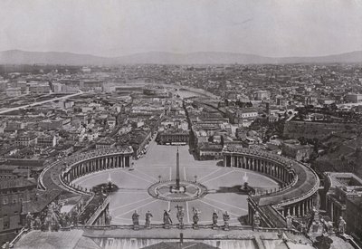 Italie : Rome, panorama pris depuis la coupole de Saint-Pierre (photo n/b) - Italian Photographer