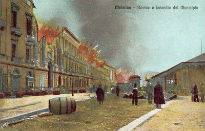 Messine, ruines et incendie de la mairie - Italian Photographer