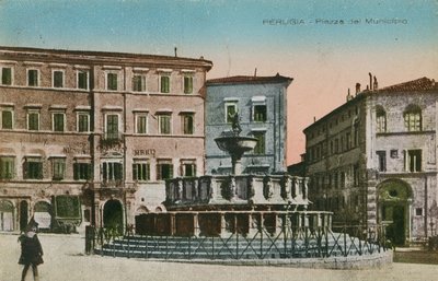 Pérouse, Piazza del Municipio, vers 1910 - Italian Photographer