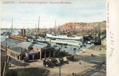 Ponte Federico Guglielmo et terminus du ferry, Gênes - Italian Photographer