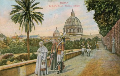 Pape Pie X dans les jardins du Vatican, Rome - Italian Photographer