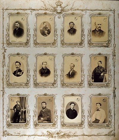 Risorgimento : portraits des Mille (ou Chemises Rouges), qui ont participé à l