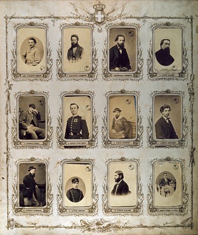 Risorgimento : portraits des Mille (ou Chemises Rouges), qui ont participé à l