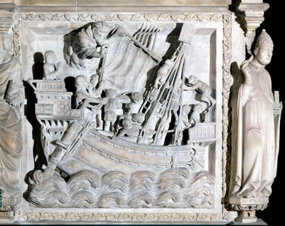 Navire du 14ème siècle. Église de Saint-Eustorgio à Milan - Italian School