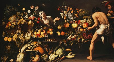 Un garde-manger rempli de légumes, de fleurs et de fruits - Italian School