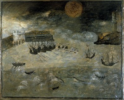 Une tempête dans un port. Ex-voto du 17ème siècle provenant de l