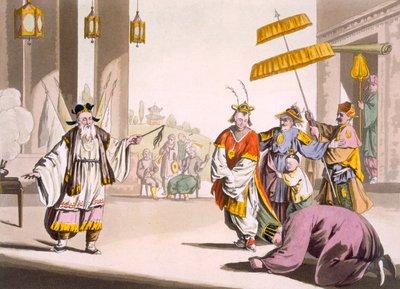 Représentation théâtrale en plein air, vers 1820-30 - Italian School