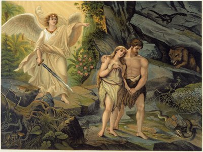 Adam et Ève chassés du Paradis terrestre (Éden) par l