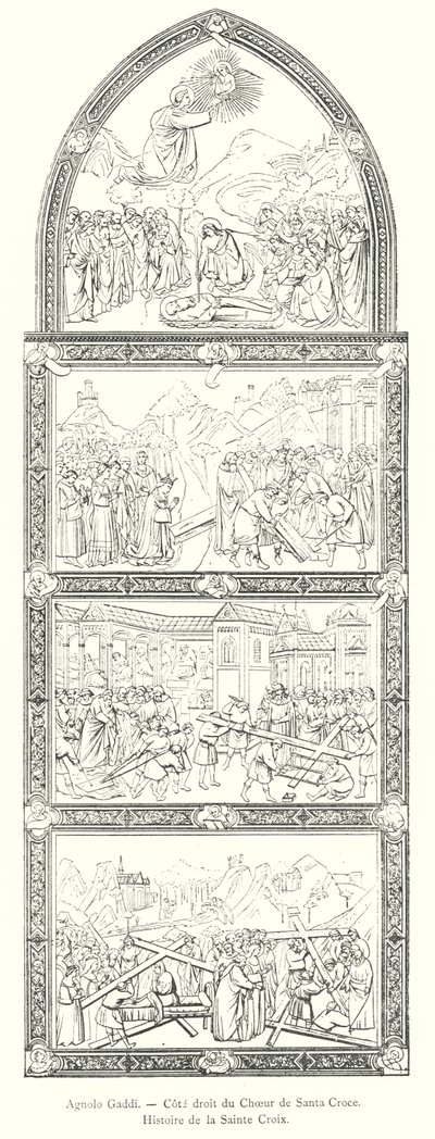 Agnolo Gaddi, côté droit du chœur de Santa Croce, histoire de la Sainte Croix - Italian School
