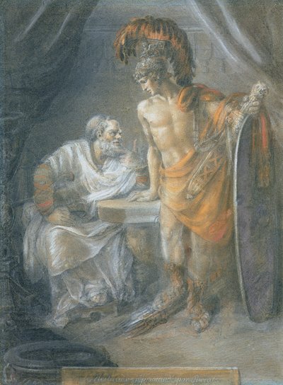 Alcibiade réprimandé par Socrate, vers 1780 - Italian School