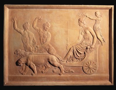 Un panneau en relief en terre cuite italienne représentant le Triomphe d
