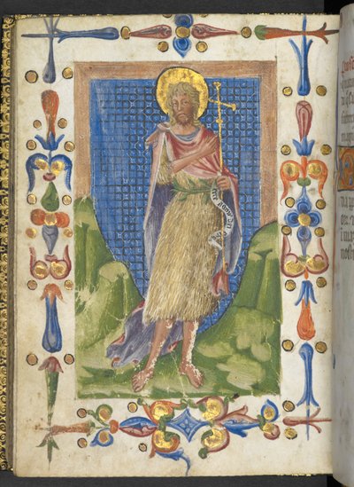 Page illuminée du Calendarium, début du 15ème siècle (vélin) - Italian School
