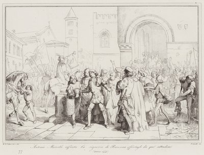 Antonio Marcello refuse la seigneurie de Ravenne offerte par ces citoyens - Italian School