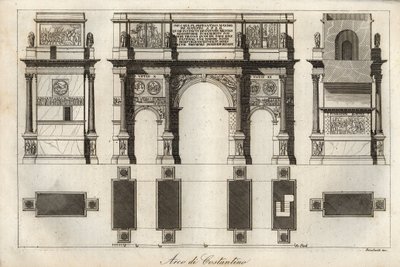 Arc de Constantin à Rome (315 CE) (gravure de 
