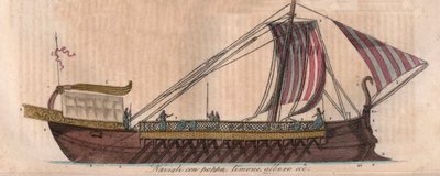Trirème athénienne, 4ème siècle av. J.-C. (acrostolium) - Trière ou trirème - gravure de « Usi e Costumi di Tutti i Popoli dell