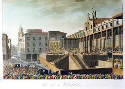 Auto da Fe à Valladolid, de Le Costume Ancien et Moderne par Jules Ferrario, gravé par Bramati et Raineri, publié à Milan, vers 1820 - Italian School