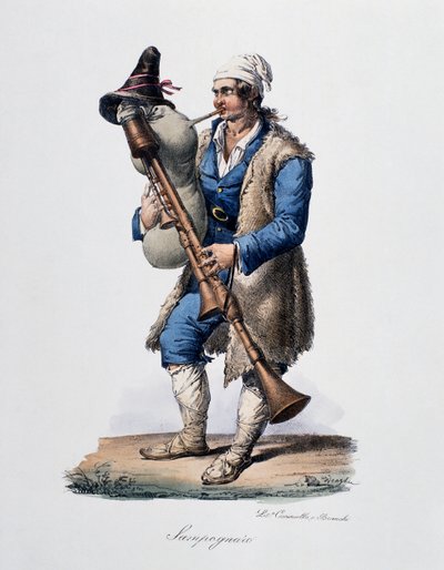 Joueur de cornemuse, Italie - Italian School
