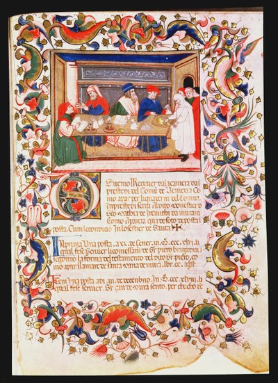 Banque, école véneto-bolognaise (miniature) - Italian School