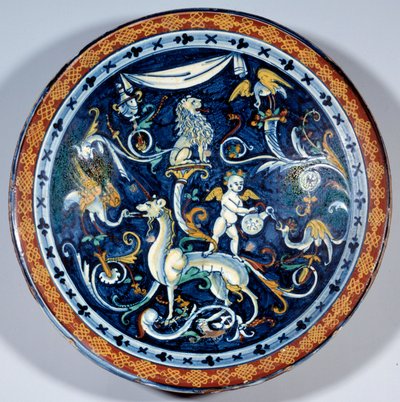 Coupe en faïence de Cafaggiolo décorée d