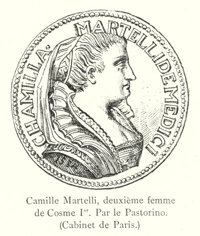 Camille Martelli, deuxième femme de Cosme Ier, Par le Pastorino, Cabinet de Paris (gravure) - Italian School