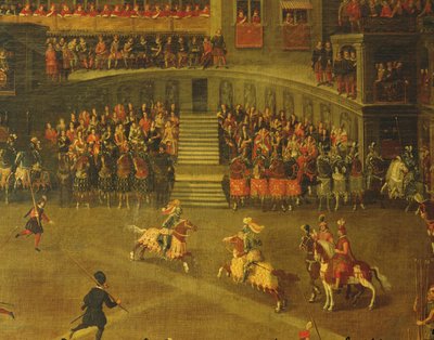 Carrousel dans la cour du Palais du Belvédère - Italian School