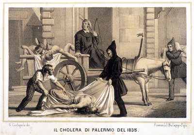 Chariot ramassant les morts pendant l