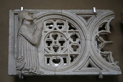 Rosace sculptée avec le donateur Francesco dé Felici - Italian School