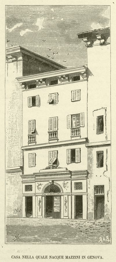 Casa Nella Quale Nacque Mazzini à Gênes (gravure) - Italian School