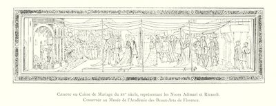Cassone ou Caisse de Mariage du XVe siècle, représentant les Noces Adimari et Ricasoli, Conservée au Musée de l