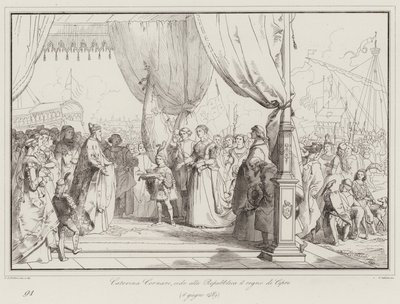 Caterina Cornaro cède à la République le royaume de Chypre - Italian School