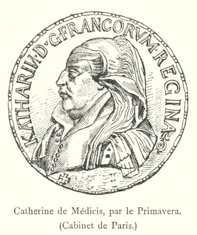 Catherine de Médicis, par le Primavera, Cabinet de Paris (gravure) - Italian School