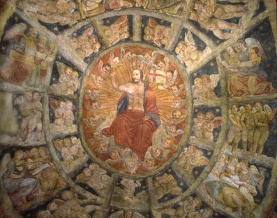 Plafond du Sanctuaire de Philippa Mareri, Borgo San Pietro, Italie - Italian School