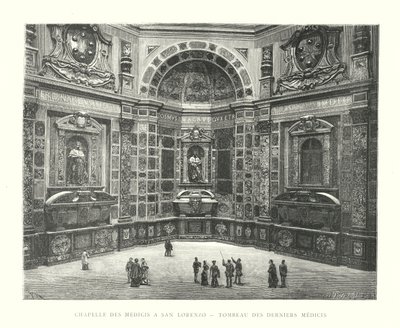 Chapelle des Médicis à San Lorenzo, Tombeau des Derniers Médicis (gravure) - Italian School