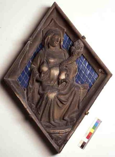 Charité, panneau en relief du Campanile (marbre et céramique) - Italian School