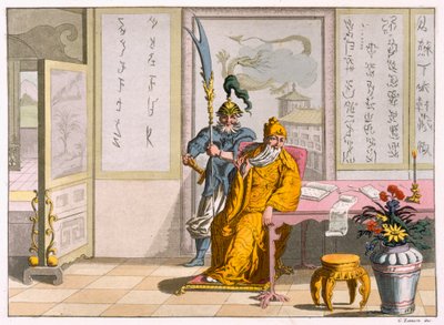 Dirigeants religieux taoïstes chinois : La Divinité Kuan-ti, gravé par Fumagalli et Bramatti, vers 1820-30 - Italian School
