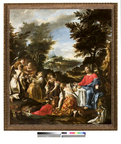 Le Christ servi par des anges, vers 1650-1700 - Italian School