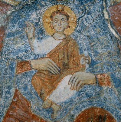 Christ, détail de la fresque de la Madone et l