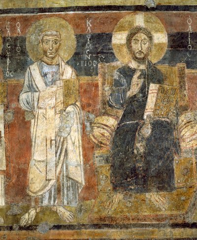 Christ en majesté avec des saints, Santa Maria Antiqua, Rome - Italian School