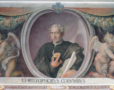 Christophe Colomb, dans la Sala del Mappamondo - Italian School