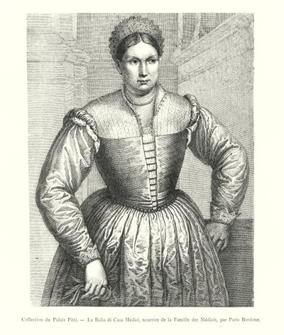 Collection du Palais Pitti, La Balia di Casa Medici, nourrice de la famille des Medicis, par Paris Bordone - Italian School