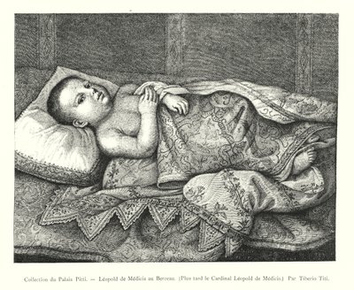 Collection du Palais Pitti, Léopold de Médicis au berceau, plus tard le cardinal Léopold de Médicis, par Tiberio Titi - Italian School