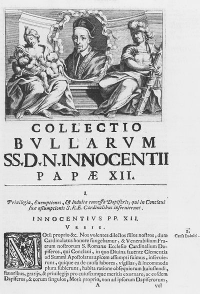 Collection des bulles papales du pape Innocent XII (gravure) - Italian School