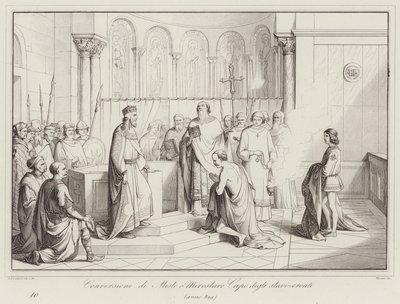 Conversion de Mislo ou Miroslavo, chef des Slaves-Croates, 829 - Italian School