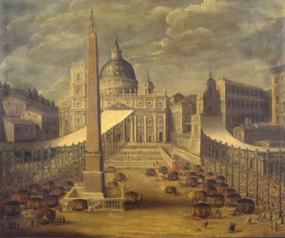 Procession de Corpus Christi sur la Piazza San Pietro - Italian School