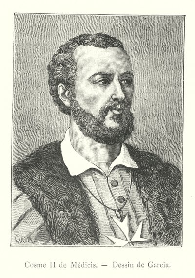 Cosme II de Médicis, Dessin de Garcia (gravure) - Italian School