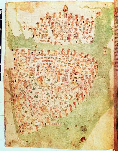 Carte de Constantinople, c.1450 - Italian School
