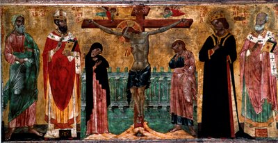 Crucifixion et saints - Italian School