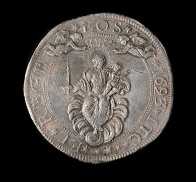 Monnaie de la République de Gênes : pièce de cinq écus en argent. Diam. 61 mm. 1693. Revers. Gênes, musées de la Strada Nuova - Italian School