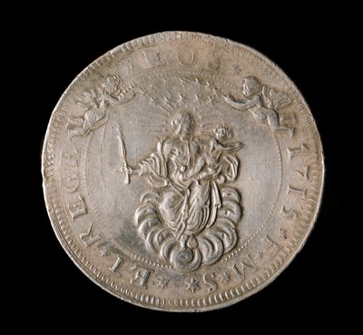 Monnaie de la République de Gênes : pièce de six écus en argent. Diam. 61,5 mm. 1715. Avers. Gênes, musées de la Strada Nuova (inv, M7156) - Italian School