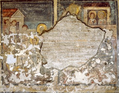 Fresque endommagée de Santa Maria Antiqua, Rome - Italian School